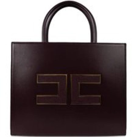 Elisabetta Franchi Crossbody bags - Structured Handbag With Prominent Logo Embellishme in zwart