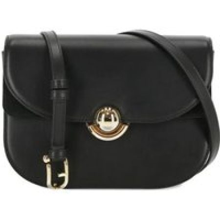 Furla Hobo bags - Smooth Black Calf Leather Foldover Top Bag in zwart