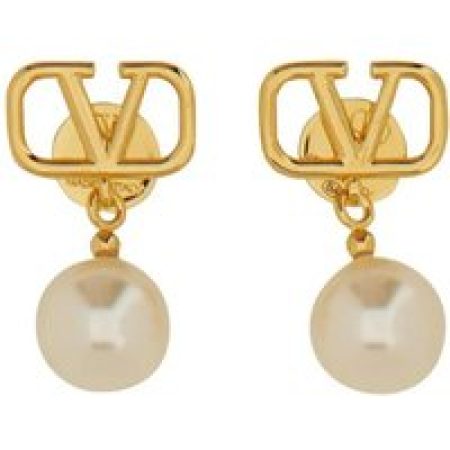 Valentino Garavani Oorbellen - "Vlogo Signature" Earrings With Swarovski® Pearls in gold