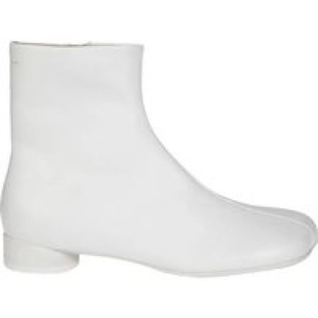 MM6 Maison Margiela Boots - White Ankle Boots With Smooth Leather Finish in wit