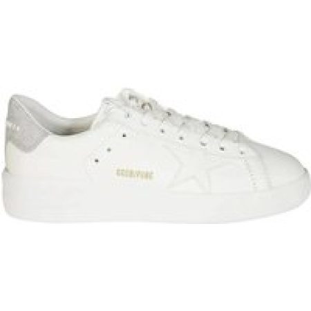 Golden Goose Low-Top Sneakers - Pure Star Upper Glitter White Leather Sneakers in wit