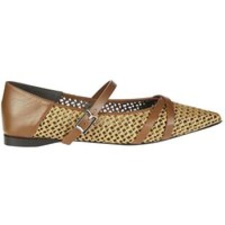 - Woven Design Mary Jane Ballerina in bruin