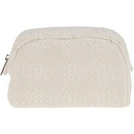 Tory Burch Clutches - Textured Cotton Blend Clutch With Zip Closure in beige