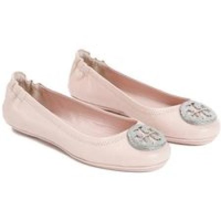 Tory Burch Loafers & ballerina schoenen - Shell Pink Ovine Leather Minnie Pave Ballerina in roze