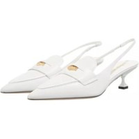 Miu Miu Pumps & high heels - Leather Penny Loafers With Heel in wit