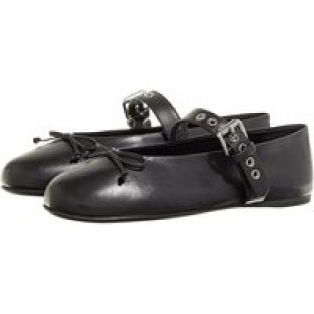 Miu Miu Loafers & ballerina schoenen - Leather Ballerina in zwart