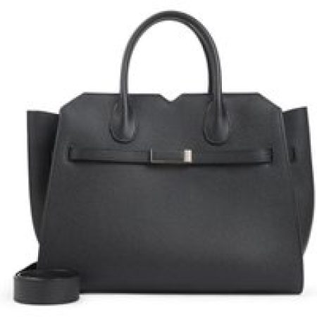 Valextra Hobo bags - Structured Calf Leather Shoulder Bag in zwart