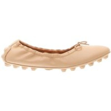 - Bubble Ballerina In Beige Leather in bruin