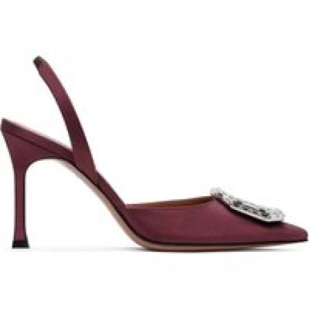 Amina Muaddi Hoge hakken - Camelia Sling 90 Satin Pumps in rood