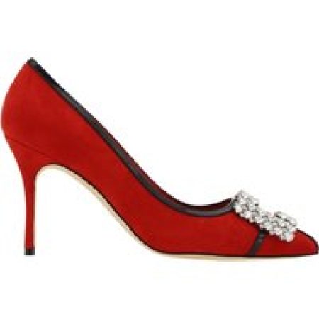 Manolo Blahnik Hoge hakken - Tuberian 90 Suede Pumps in rood