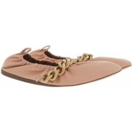 Stella McCartney Loafers & ballerina schoenen - Falabella Chunky Chain Ballet Flats in poeder roze