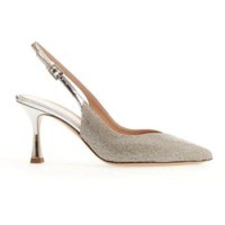 Ninalilou Hoge hakken - 75Mm Heel  Silver Slingback And Rhinestones in zilver