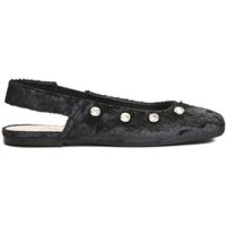 - Slingback Shoes In Textured Black Leather in zwart