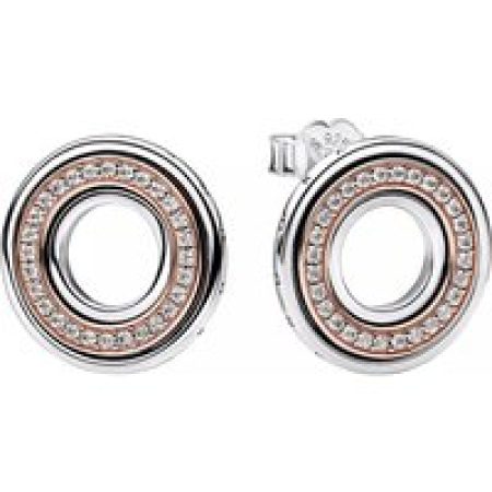 Pandora Oorbellen - Pandora Signature Two tone Logo & Pavé Stud Earrin in multi