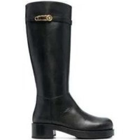 Versace Boots & laarzen - Logo-Plaque Leather Boots in zwart