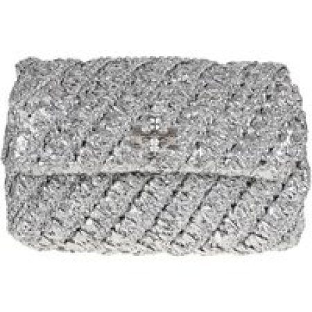 Tory Burch Hobo bags - Metallic Shoulder Bag With Textured Woven Design in zilver