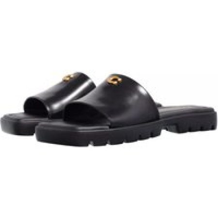 Coach Slippers - Florence Leather Sandal in zwart