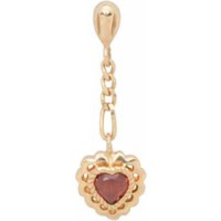 Anna+Nina Oorbellen - Single Pure Love Chain Stud Earring 14K in red