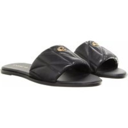 Coach Slippers - Holly Quilted Leather Sandal in zwart