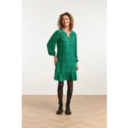 Smashed Lemon 23560 winter jurk losvallend jurk met levendige groen en