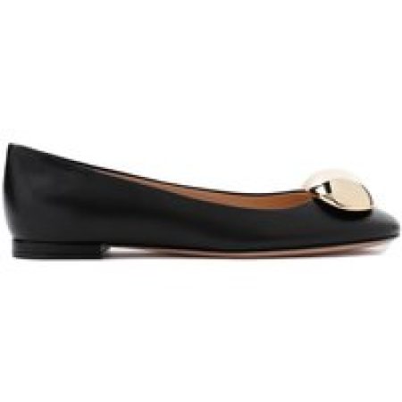 - Black Nappa Leather Ballerina in zwart