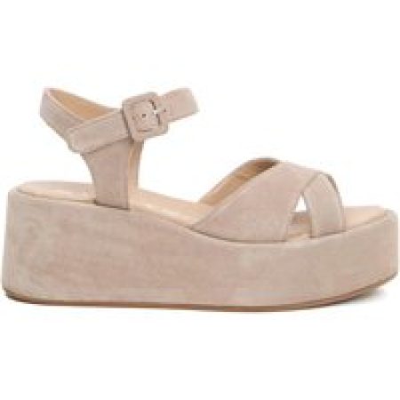 Strategia Sandalen - Beige Suede Wedge Sandals in beige