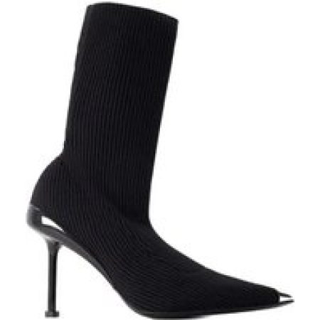 Alexander McQueen Boots & laarzen - Pointed-Toe Ankle Boots - Leather - Black in zwart