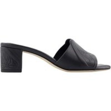 Alexander McQueen Sandalen - Seal Heeled Sandals - Leather - Black in zwart