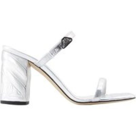 Alexander McQueen Sandalen - Seal Heeled Sandals - Leather - Silver in zilver