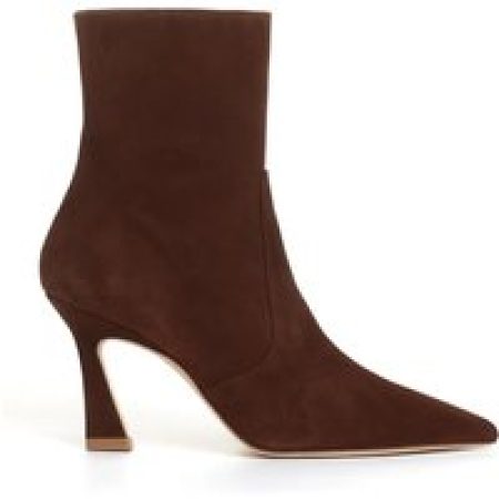 Stuart Weitzman Boots - Coffee Suede Ankle Boot 80Mm Heel in bruin