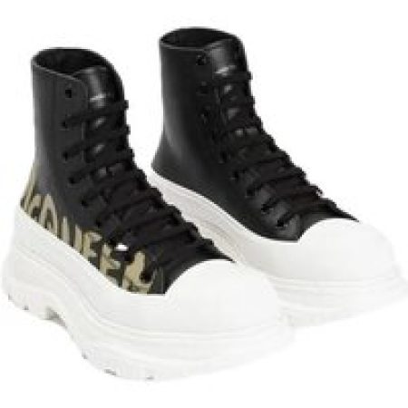 Alexander McQueen Boots & laarzen - Black White Leather Boots in zwart