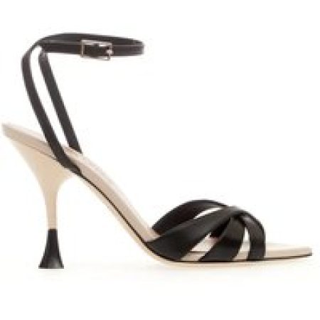 3Juin Sandalen - 100Mm Biege And Black Heel Sandal in zwart