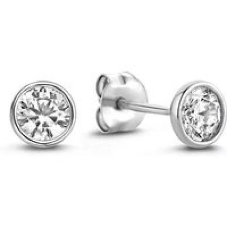 Isabel Bernard Oorbellen - Saint Germain Du Four 14 Karat Ear Studs With Zirc in silver