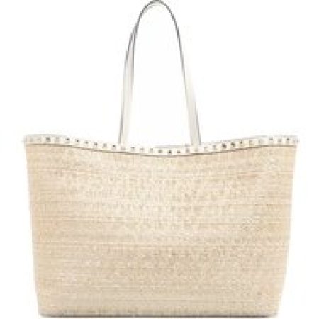 Valentino Garavani Totes - Rockstud Leather Tote in beige