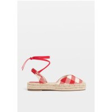 Stradivarius Geruite espadrilles met veter  Rood 40