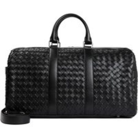 Bottega Veneta Reistassen - Black Classic Intrecciato Duffle Bag in zwart