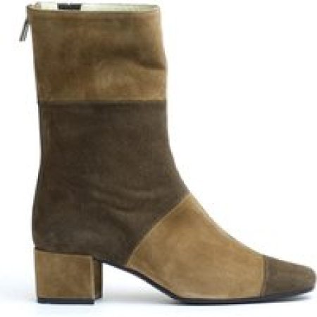 Carel Paris Boots - Green Suede Ankle Boot 40Mm Heel in groen
