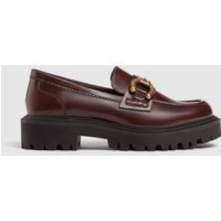 Stradivarius Loafer met trackzool  Donkerrood 39