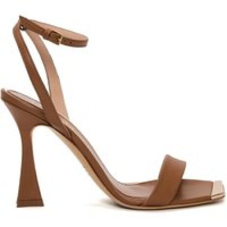 Ninalilou Sandalen - Leather Sandal Leather Strap Heel 90 Mm in bruin