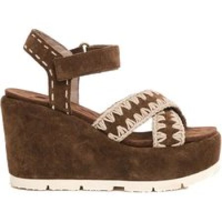 Mou Sandalen - Wedge Sandal With Crisscross Strap in bruin