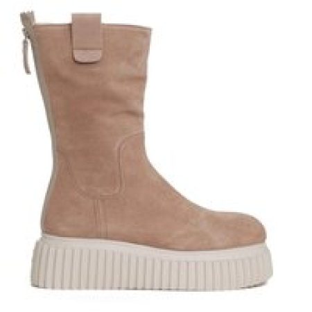 Agl Boots - Beige Suede Ankle Boot White Bottom in beige