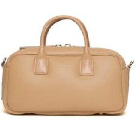 Hogan Crossbody bags - Beige Leather Bauletto Bag With Chic Detail in bruin