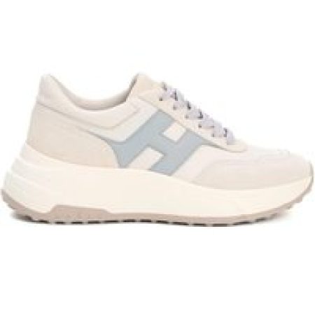 Hogan Low-Top Sneakers - Hi Fi H Light Blue Suede Ivory Sneakers in beige