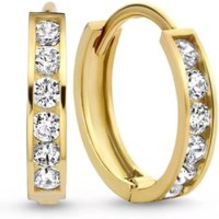 Isabel Bernard Oorbellen - Le Marais Tiphaine 14 Karat Hoop Earrings With Zir in gold