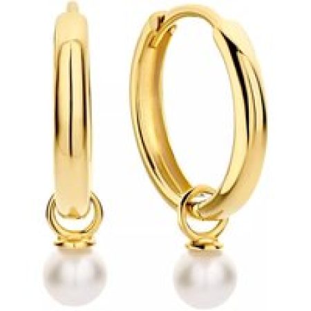 Isabel Bernard Oorbellen - Belleville Luna 14 karat hoop earrings with freshw in gold