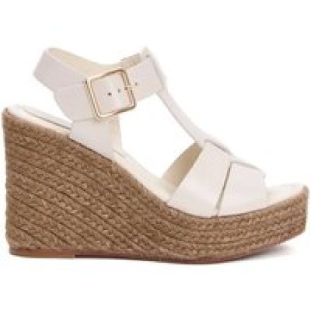 Paloma Barceló Sandalen - White Rope And Leather Wedge Sandal in wit