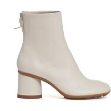 Agl Boots - Chalk Leather Ankle Boot 60Mm Heel in wit