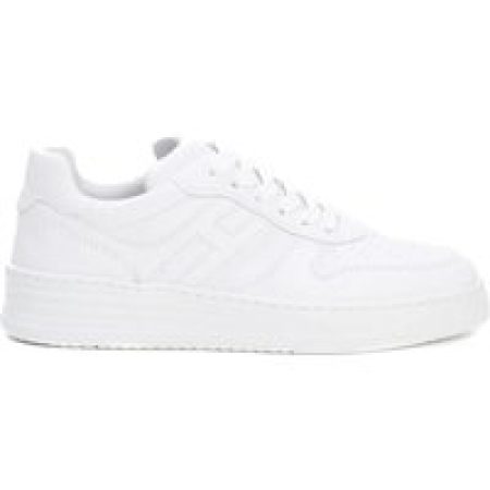 Hogan Low-Top Sneakers - Basket Hammered Leather White Sneakers in wit