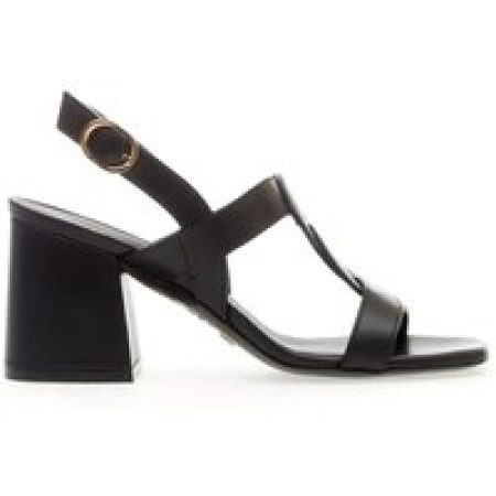 Stuart Weitzman Sandalen - Black Braided Leather Sandal Heel 75 Mm in zwart