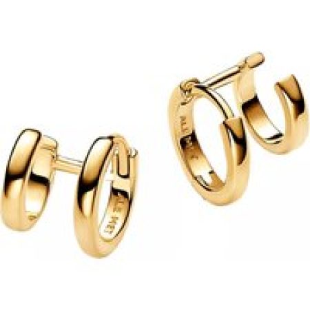 Pandora Oorbellen - 14k Gold-plated double huggie hoop earrings in gold